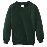 Kids Children Unisex School Uniform Plain Fleece Sweat Shirt Green