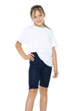 Girls Kids Stretch Cycling Shorts PE School Uniform Dance Gym Swim Viscose - Navy Blue