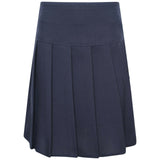 School Uniform All Round Knife Pleated Girls Skirt with Side Zip Closure -Navy