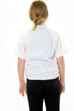 Revere Collar Blouse School Uniform Shirts White Short Sleeve For Kids Girls