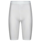 Girls Kids Stretch Cycling Lycra PE School Uniform Dance Gym Swim Shorts -White