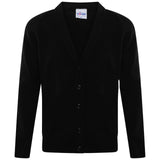 School Uniform Knitted Cardigan V Neck Button UP Front Jumpers -Black Kids Boys Girls