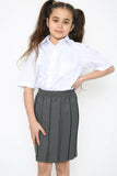 School Uniform Skirt Box Pleated Elasticated Waist -Grey For Girls