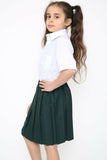 Uniform Skirt Box Pleated Elasticated Waist -Green Girls School