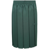 Girls Box School Skirt Full Pleated Full Elasticated Waist -Green