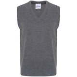 School Uniform Unisex Boys Girls Kids V Neck Knitted Sleeveless Tank Top Jumper -Grey