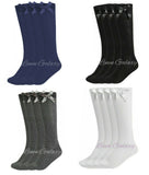 Kids Girls White Ankle Bow Socks School Uniform Party -White 6 Pairs