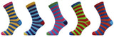 Boys Stripe Multicolor Novelty Design Ankle Socks School Party Sports 6 Pairs